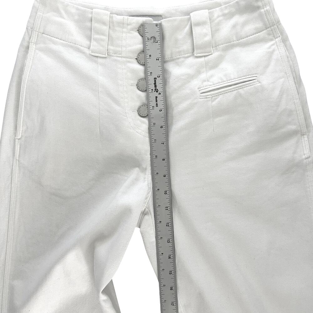 REISS Women's White Jeans Sz. 6 High Waist Pockets Luxury Denim Tapered Leg - Picture 9 of 12